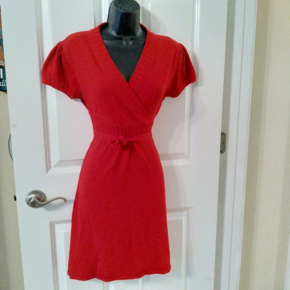 #700 Girls XL xhilaration Knit Dress Red Tie - Picture 5 of 16